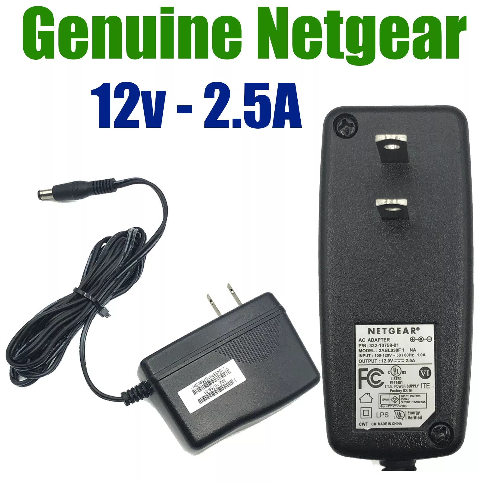 *Brand NEW*Genuine Netgear 12v 2.5A 30W AC Power Adapter for Orbi WiFi AX4200 Tri-Band RBS750 RBR750 Power Sup